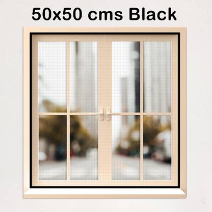 Classic Mosquito Net Fibre Adults Washable (1.6X 1.6 FT/ 50x50 Cm) Pre Stiched with self Adhesive hook & loop tape , window Mosquito Net