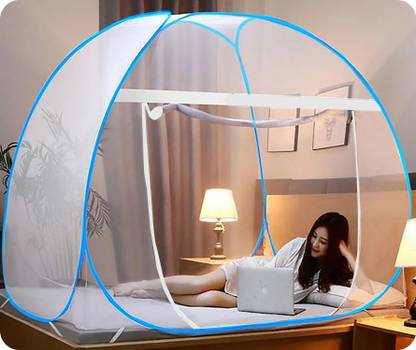 MOM SKIN SOLUTIONS Pro Large Foldable Net/Strong Premium 30gsm/Pvc Coated Steel/Corrosion Resistant Polyester Washable Adults Mosquito Net