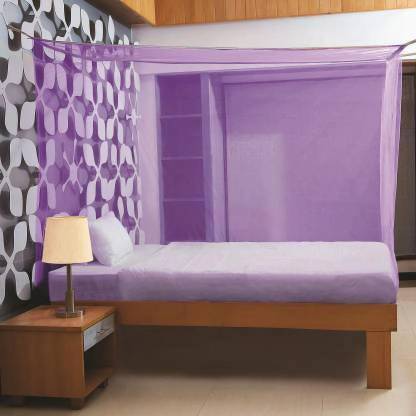 CreepyBug Purple Rectangular Fine Mesh - High Density Poly Ethylene Mosquito Net HDPE - High Density Poly Ethylene Washable Adults Mosquito Net