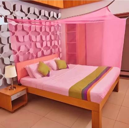 Adbra HDPE - High Density Poly Ethylene Adults Washable Mono size 6*7 colour pink Mosquito Net