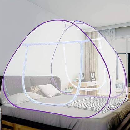 BIZGET HDPE - High Density Poly Ethylene Adults Washable Mosquito Net for Double Bed | King Size Foldable Machardani Mosquito Net