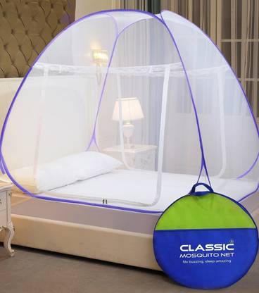 Classic Mosquito Net Polyester Adults Washable Foldable for Double & King Size Bed -(200*200*145 CM) Mosquito Net