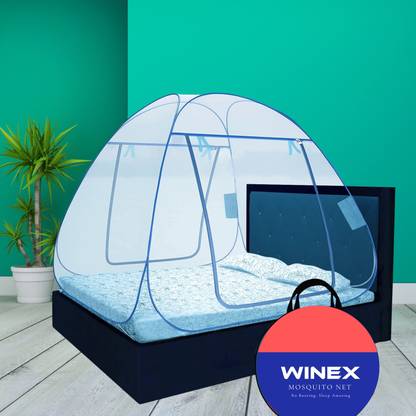 Winex Polyester Adults Washable Foldable Canopy Mosquito Net – Double Bed Compatible Mosquito Net
