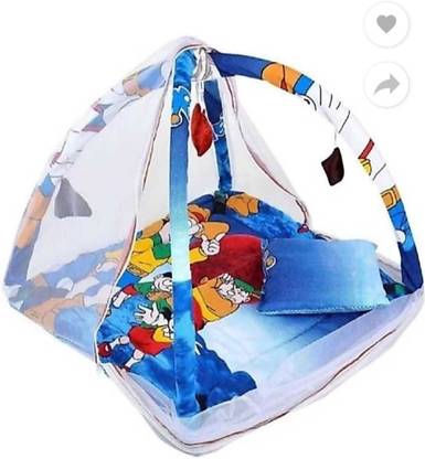 KIRADAY Polyester Infants Washable Washable New born Baby bedding set With Mosquito Net And Pillow Mosquito Net