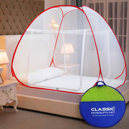 Classic Mosquito Net Polyester Adults Washable Foldable for Double & King Size Bed (200*200*145 CM) Mosquito Net