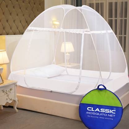 Classic Mosquito Net Foldable Premium,Double & King Size Bed(200*200*145 CM) Polyester Washable Adults Mosquito Net