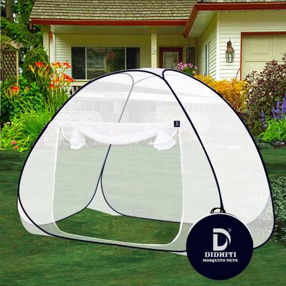 didhiti Polyester Adults Washable White machhar dani tent for bedrum single bed (3.5x6ft)| new design Strong 30GSM Mosquito Net