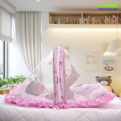 Classic Mosquito Net Cotton Infants Washable for baby 0-12 months 100% Cotton Bed | Soft, Breathable, Foldable & Easy to Use Mosquito Net