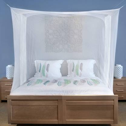 Neruti Enterprise Polyester Adults Washable Double bed(6 by 6.5 feet) Square Mosquito Net