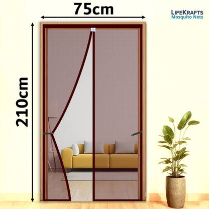 Lifekrafts Polyester Adults Washable Auto-Closing Magnetic Door Mosquito Net