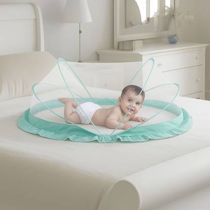 Maruti Enterprise Nylon Infants Washable Baby Folding Crib Mosquito Net
