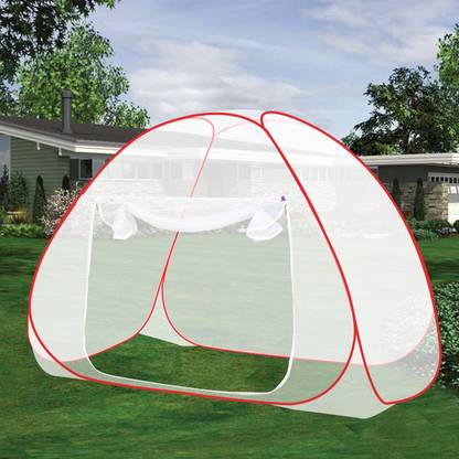 SILVER SHINE Polyester Adults Washable Foldable Polyester Multi Color Washable Single Bed Mosquito Net Mosquito Net