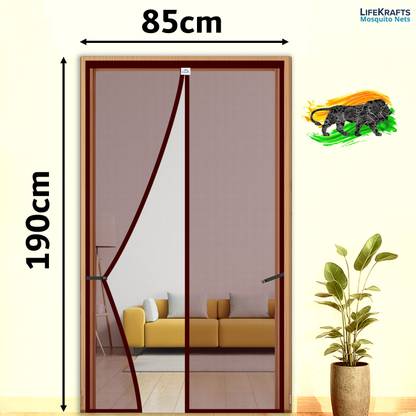 Lifekrafts Polyester Adults Washable Auto-Closing Magnetic Door Mosquito Net