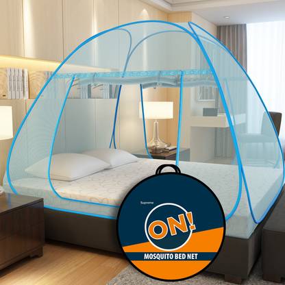 Supreme On Machardani for Double Bed (6.5 Feet x 6.5 Feet), King-Size Premium Polyester Washable Adults Mosquito Net