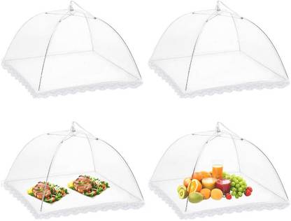 Zorbes Pop-Up Mesh Food Covers Tent Umbrella 4 Pack 17 inch Reusable 17.39 inch Lid, Pack of 4