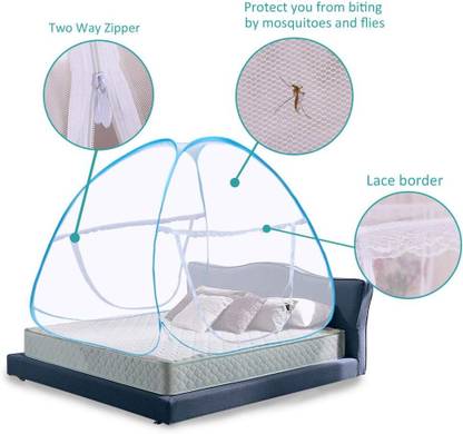 SANJIDA FASHION WHITENETBLUPATII Polyester Washable Adults Mosquito Net