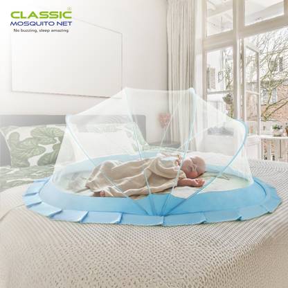 Classic Mosquito Net Polyester Kids Washable Bottomless Foldable for 0 to 24 Months Old Infants, Toddlers & Babies Mosquito Net