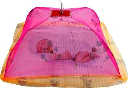 TWINKLE CARE Polyester Infants Printed 4 Stick Baby Mosquito Net 0 TO 2 Years Random Colour Mosquito Net Mosquito Net