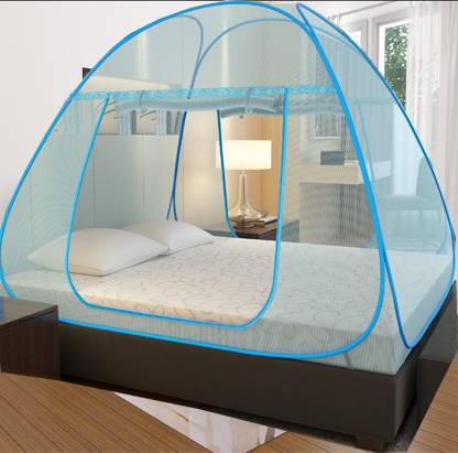 KHANJAN FASHION Polyester Infants Washable BLUE machhardani charpai mosquito net patch machardani for triple bed king size Mosquito Net