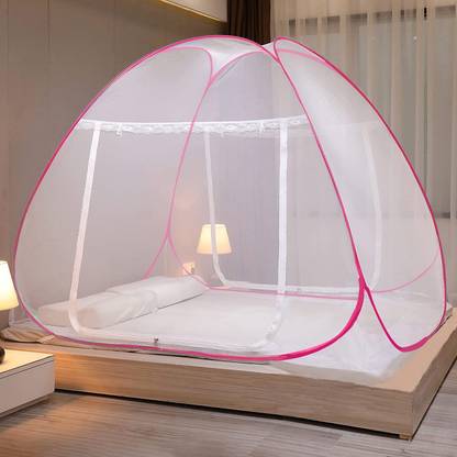Evafly Polyester Adults Washable suitable for (LBH-200x200x145) Foldable for Double Bed & king Size bed Mosquito Net