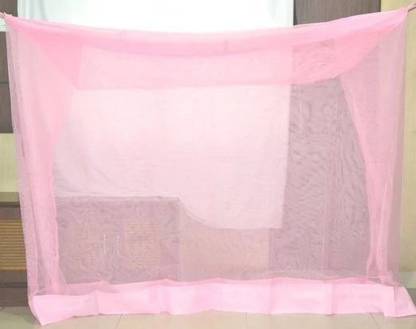 ANS Ans Mosquito Net 5x6.5 Ft Semi Double Bed Pink nylon Washable Adults Mosquito Net