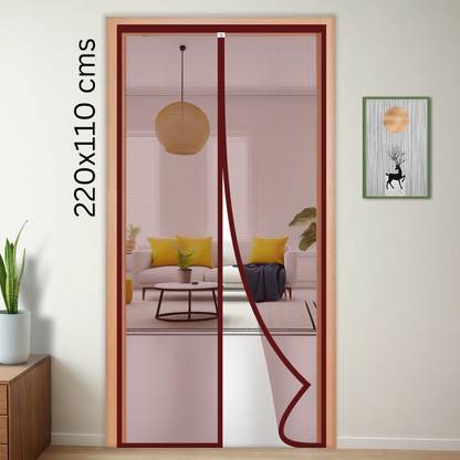 TurtleGrip Door Mosquito Net with Full Frame for Main Doors, Bedroom, Kitchen & Balcony Polyester Washable Adults Mosquito Net