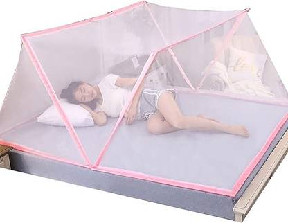 MARATHON Polyester Adults Washable Easy Foldable Mosquito Net Portable Mosquito Net Easy for Camping and Outdoor Mosquito Net