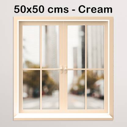 Classic Mosquito Net Pre Stiched Window net for Mosquito Protection (50 cm X 50 cm) Fibre Washable Adults Mosquito Net
