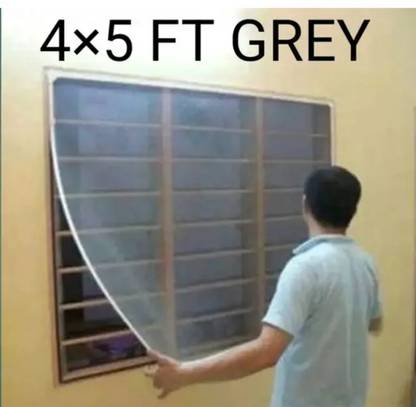 AMF STORE 4×5 feet window mosquito net stich with hook and loop walkro tape Fibre Adults Mosquito Net