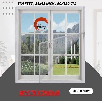 BLEMY 3X4 WHITE-fsns111 HDPE - High Density Poly Ethylene Washable Adults Mosquito Net