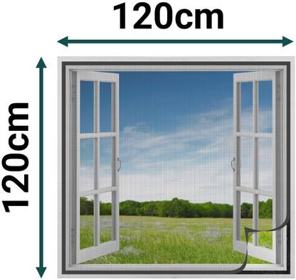 SafeMyles 120 GSM Fiberglass Pre-Stitched Window Fibre Washable Adults Mosquito Net