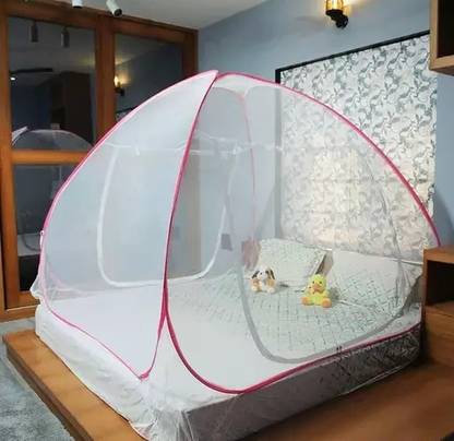 EVETIS Polyester Adults Washable DOUBLE\QUEEN\KING BED MOSQUITO NET TENT FOR ADULTS (Pink).,. Mosquito Net
