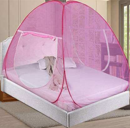KHANJAN FASHION Polyester Adults Washable PINK child machhardani single bed rainproof mosquito net or tent palang machha Mosquito Net