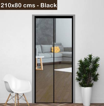 Evafly Fibre Adults Washable (210X80 cms) Auto-Closing Magnetic Screen Door Mosquito Net