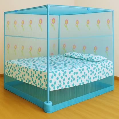 RN ENTERPRISE Cotton Adults Washable Charming Flower Printed (6x7 Feet) Mosquito Net