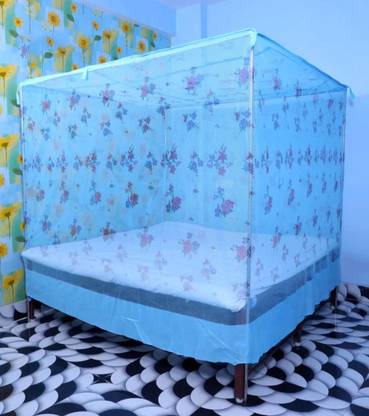 Mehon Craft HDPE - High Density Poly Ethylene Adults Washable Mosquito Net for double Bed Machardani PGON Polycotton Net (Size 6x7-feet) Mosquito Net