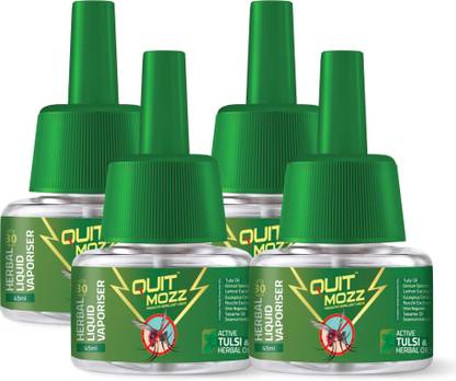 QUITMOZZ Insect Fly Killer, Tulsi & Herbal Oil Fragrance, Fits All Machine, Mosquito Vaporiser Refill
