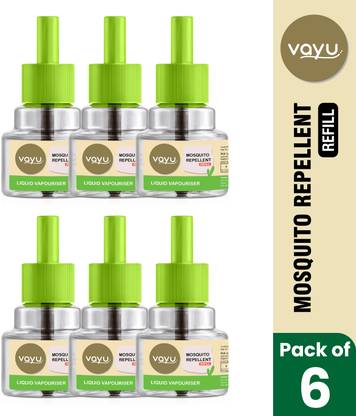 Vayu Mosquito Repellent Refill (Pack of 6) 6x45ml Mosquito Vaporiser