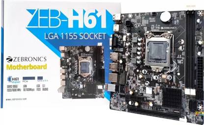 ZEBRONICS H61 LGA 1155Socket Mini-ATX Intel H61 Chipset DDR3 Motherboard for Desktop