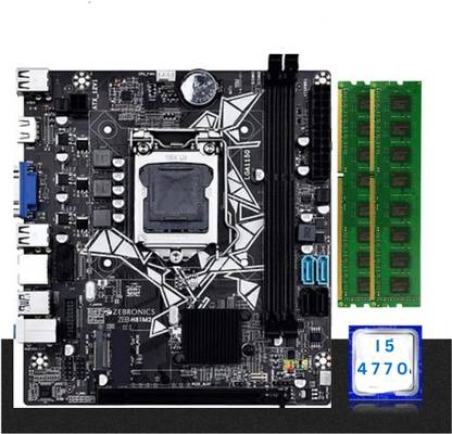 ZEBRONICS H81-i5-4th(4770/4785/4790)-8GB-PFAN-COMBO LGA1151Socket ATX Intel H81 Express Chipset DDR3 Motherboard for Desktop