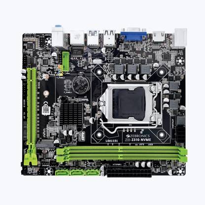 ZEBRONICS ZEB-Z310-NVME Supported CPU i3/i5/i7, 8th & 9th generation series in LGA 1151 LGA1151Socket ATX Intel H310 Chipset DDR4 Motherboard for Desktop