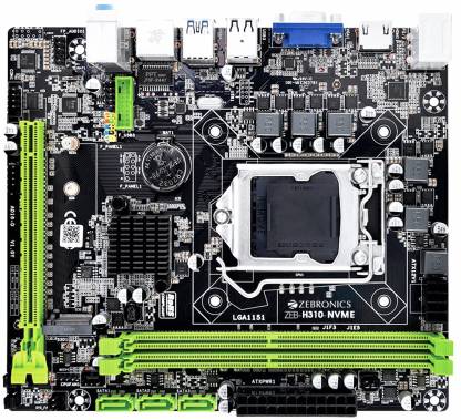 ZEBRONICS ZEB-H310-NVMe LGA1151Socket Micro-ATX Intel H310 Chipset DDR4 Motherboard for Desktop