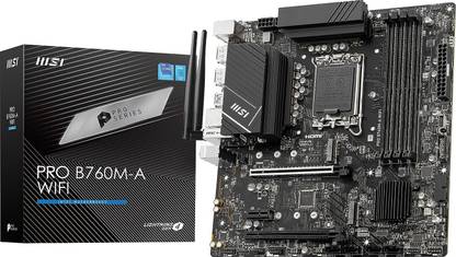 MSI PRO B760M-A WIFI I m-ATX I Socket LGA 1700 I DDR5 Gaming LGA 1700Socket Micro-ATX Intel B760 Chipset DDR5 Motherboard for Desktop