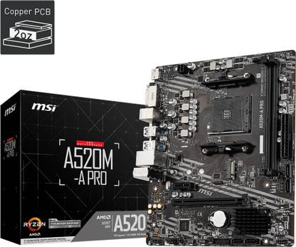 MSI A520M-A PRO AM4Socket Micro-ATX AMD A520 Chipset DDR4 Motherboard for Desktop