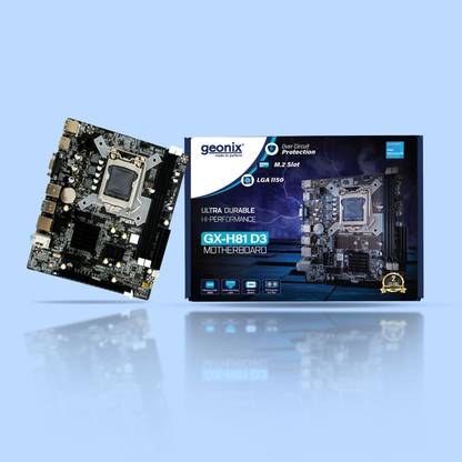 GEONIX GX-H81 DDR3 Motherboard 2.0 USB Support M.2 and NVMe SSD Motherboard LGA 1156Socket ATX Intel H81 Express Chipset DDR3 Motherboard for Desktop