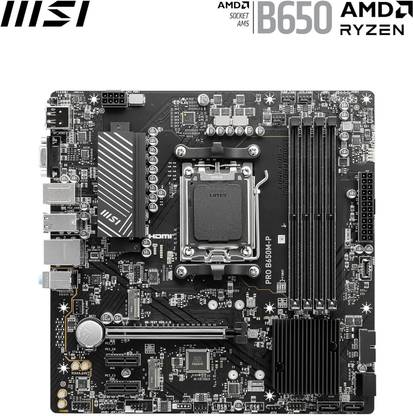 MSI PRO B650M-P Micro-ATX - Supports AMD Ryzen 7000, AM5 - DDR5 AM5Socket Micro-ATX AMD B650 Chipset DDR5 Motherboard for Desktop
