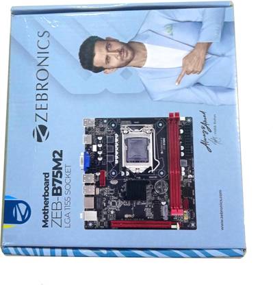 ZEBRONICS ZEB-B75M2 with NVMe Slot(Support 2nd and 3rd Gen i3/i5/i7 cpu) LGA 1155 Socket LGA 1155Socket ATX Intel B75  Chipset DDR3 Motherboard for Desktop