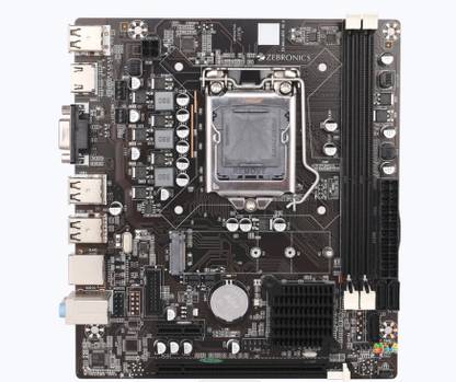 ZEBRONICS ZEB-H61 M2 WITH NVME SSD SLOT MOTHERBOARD LGA 1155Socket Micro-ATX Intel H61 Chipset DDR3 Motherboard for Desktop, Workstation
