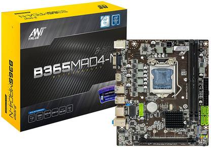 Ant Value B365MAD4-N ll Micro-ATX LGA1151 Support Intel B365 Celeron ll DIMM DDR4 Gaming LGA1151Socket Micro-ATX Intel B365 Chipset DDR4 Motherboard for Desktop