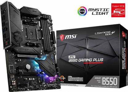 MSI MPG B550 Gaming Plus AM4Socket ATX AMD B550 Chipset DDR4 Motherboard for Desktop